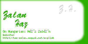 zalan haz business card